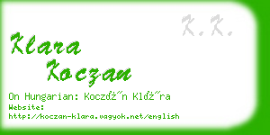 klara koczan business card